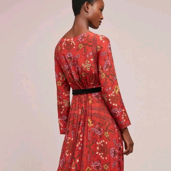 LAIA Roberta Red Floral Maxi Dress Anthropologie - Picture 3 of 11
